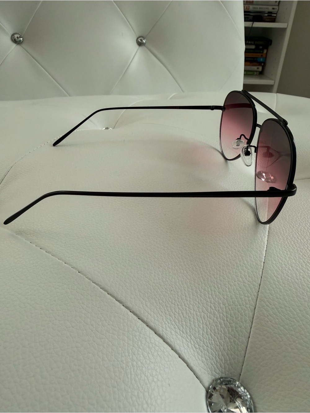 Topfoxx Aviator Sunglasses with Pink Gradient Lenses and Black Frame - Picture 9 of 12